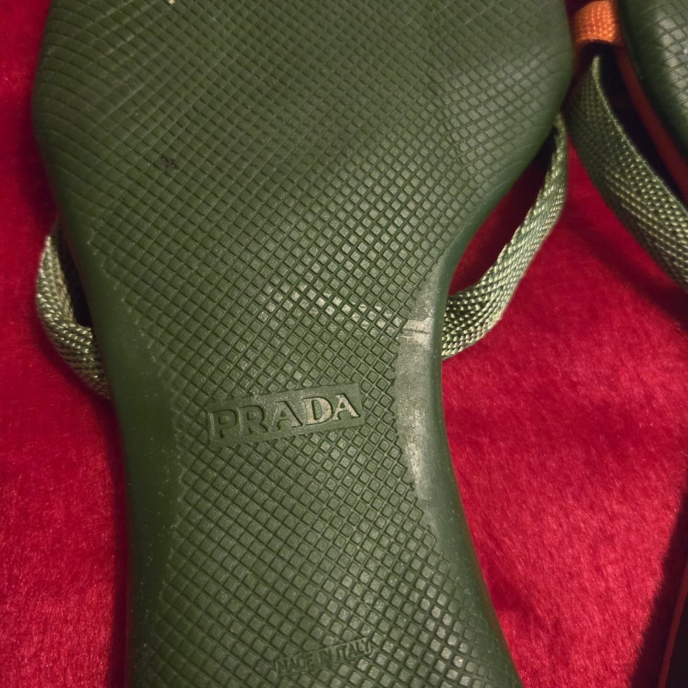 Prada Women's Orange and Green Sandals - Picture 7 of 11